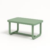 Table Basse de Jardin Droite en Aluminium Vert Réséda