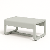 Table Basse Courbée de Jardin en Aluminium Gris Soie