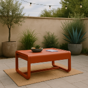 Table Basse Courbée de Jardin en Aluminium Rouille