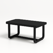 Table Basse de Jardin Droite en Aluminium Noir Mat