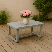 Table Basse de Jardin Droite en Aluminium Gris Soie