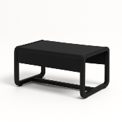Table Basse Courbée de Jardin en Aluminium Noir Mat