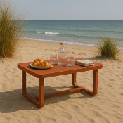  Table Basse de Jardin Droite en Aluminium Rouille