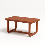  Table Basse de Jardin Droite en Aluminium Rouille